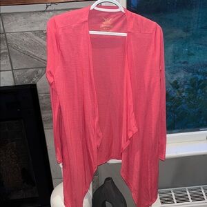 Faded Glory Coral Open Front Cardigan